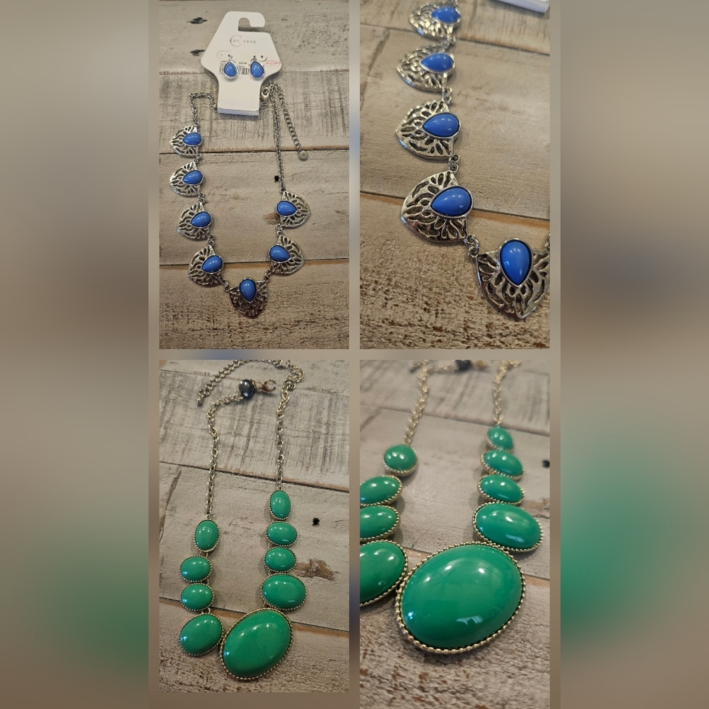 Elegant Silver Necklace with Blue Accents
